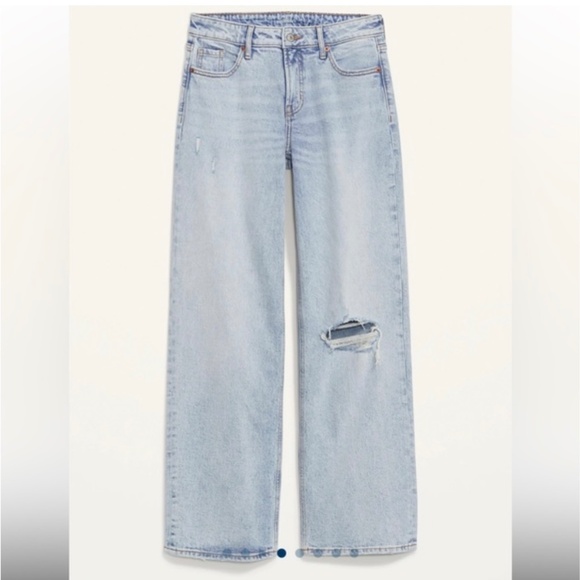 Old Navy, Mid-Rise Ripped Wide-Leg Jeans for Women, Tilly - Picture 2 of 9